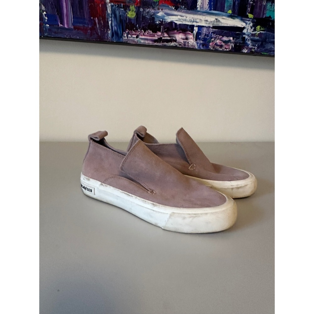 SeaVees Huntington Middie Suede Slip On Sneakers in Mauve Pink | Size 7